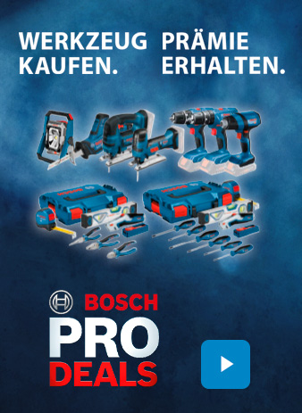 PRO Deals ist die offizielle Prämien-Plattform für Bosch Professional. Alle Prämien sind hochwertig und wurden zur Ergänzung deines Werkzeugbestands ausgewählt.
